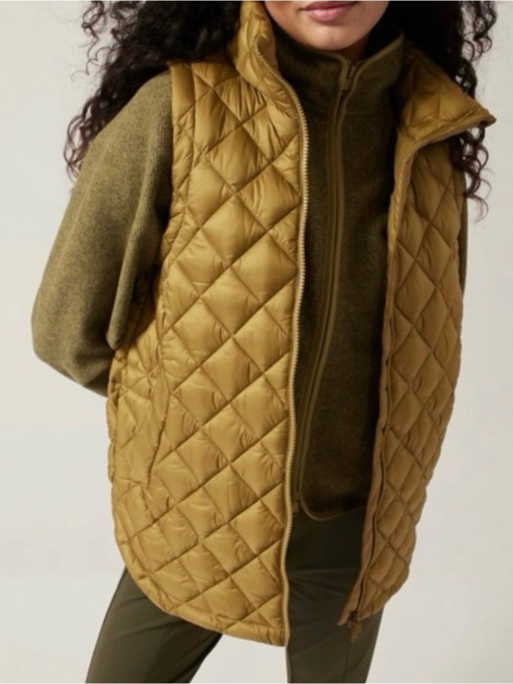 Athleta Women’s Whisper Featherless Vest in Mustard